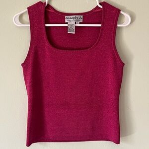 Joseph A Sparkle Fuchsia Tank Top | Vintage Silk-Blend Women’s Large